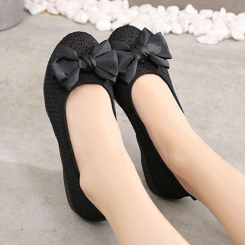 Весенне-летние старые северные тканевые туфли женские дышащие сетчатые одинарные туфли на шнуровке с полым мягким носком женские туфли на плоской подошве туфли-бини для беременных ш