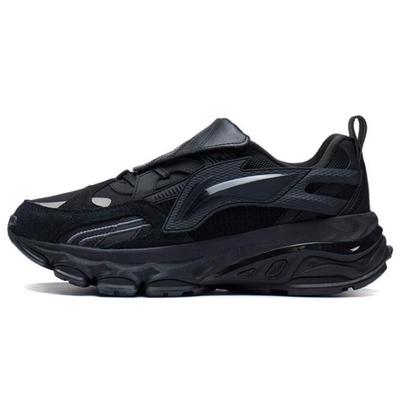 Li Ning Амортизирующие Скользкие Устойчивые к истиранию Светоотражающие Упругие Низкие Беговые Кроссовки Мужские Черные ARLS017-1
