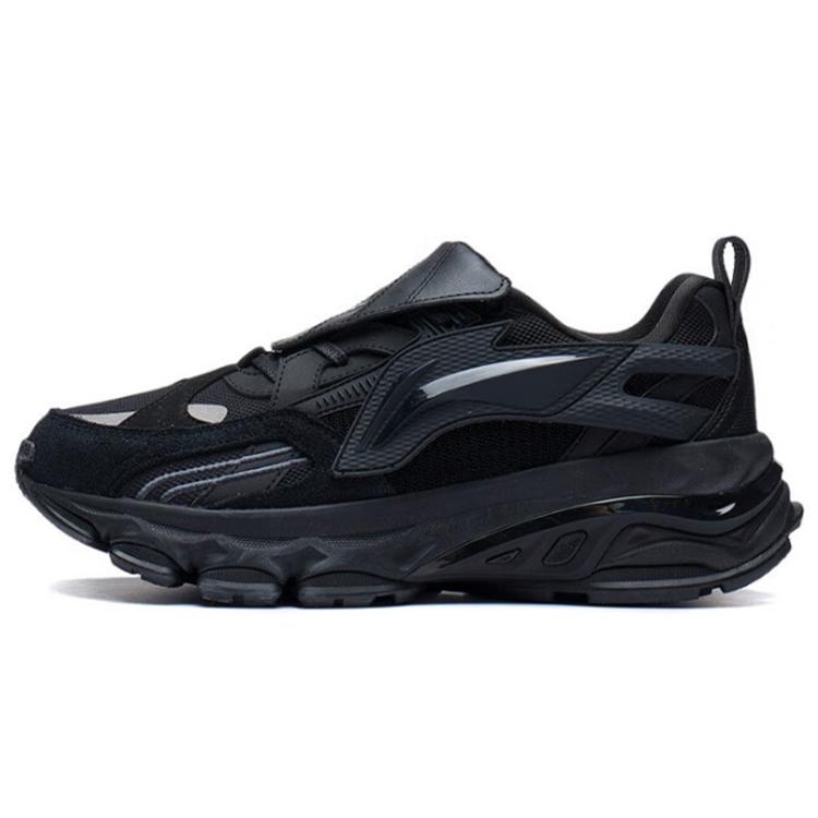 Li Ning Амортизирующие Скользкие Устойчивые к истиранию Светоотражающие Упругие Низкие Беговые Кроссовки Мужские Черные ARLS017-1