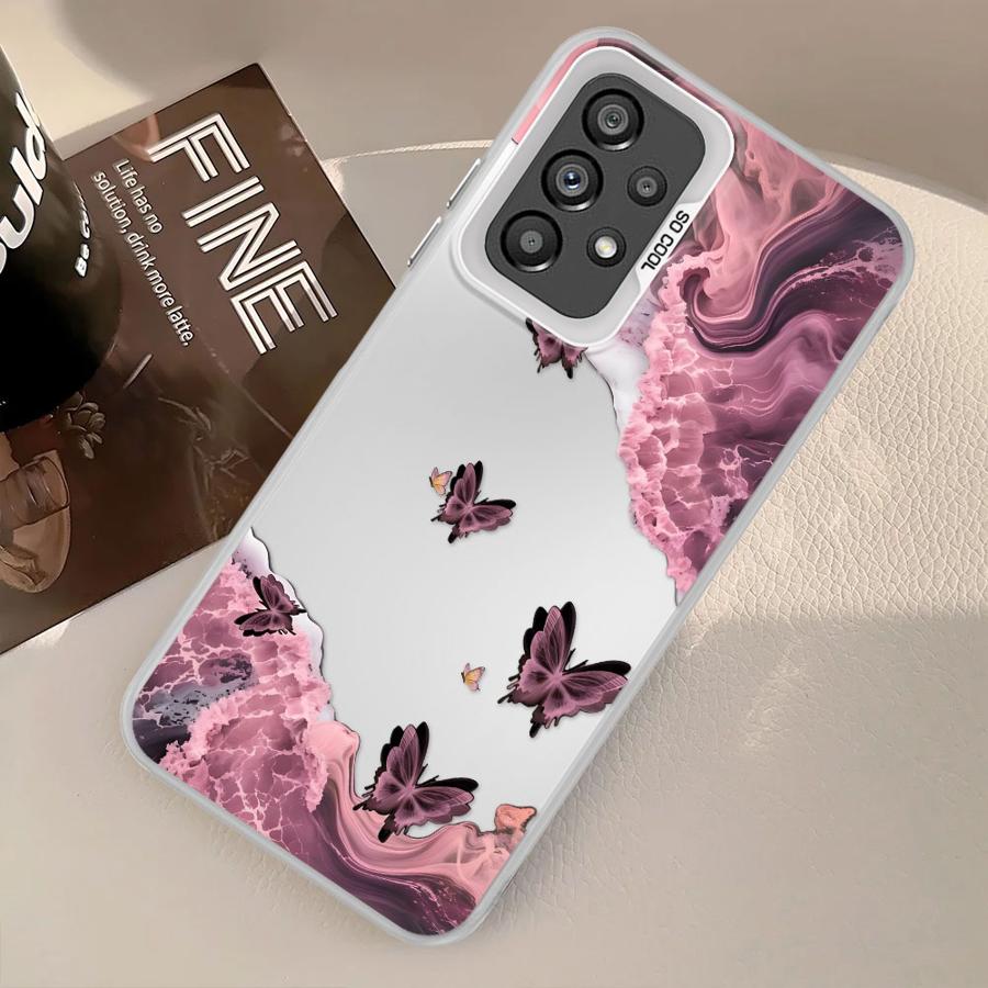 Creative Pink Sea Butterfly Phone Cover Case for Samsung Galaxy A25 A73 A16 A34 A23 A71 A17 A52 A14 A56 A12 A32 A36 A13 A54 A72