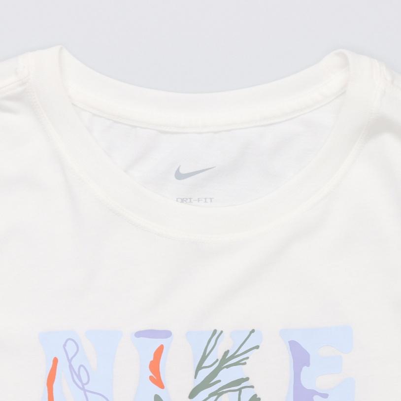 Nike Dri-FIT Women's Print Cropped Crewneck T-Shirt White DX6159-133