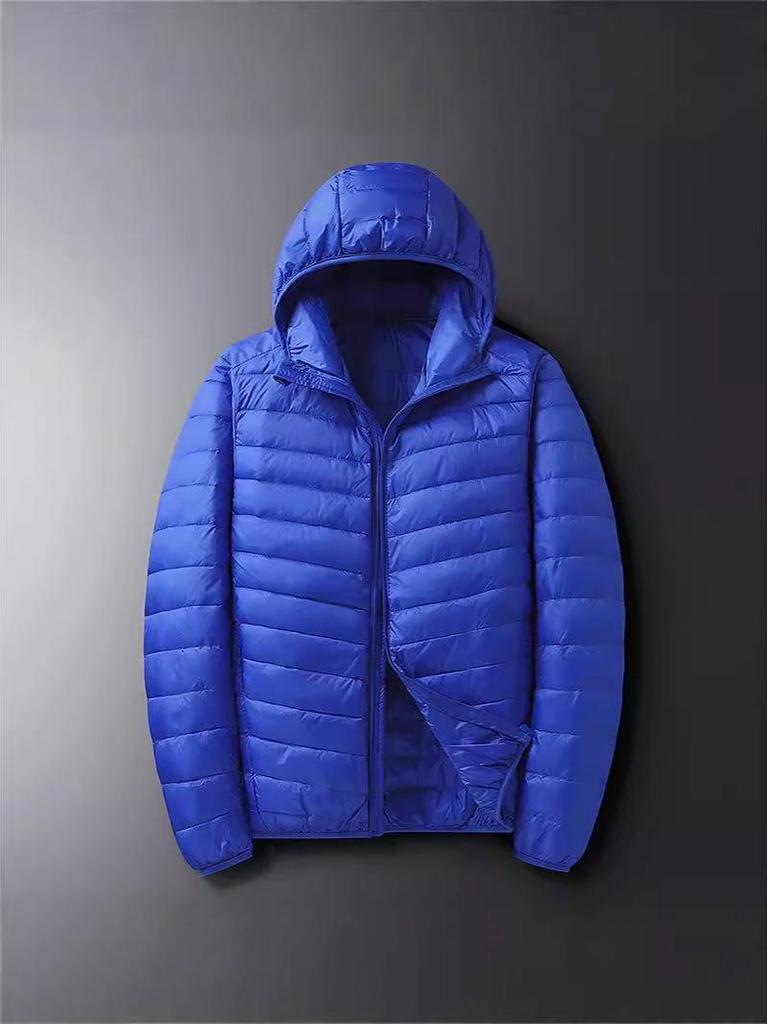 Мужская легкая пуховая куртка с капюшоном NASA - Зимняя мода, Короткая, Простая, Упаковываемая, Универсальная