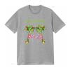 Womens Deck The Palms Merry Flamingo Christmas T Shirt Funny vintage Washed fashion Top For Everyday Wear Breathable Stretched