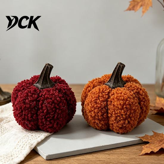 Halloween Home Decoration Mini Plush Artificial Pumpkin Decoration, Fall 3D Stuffed Autumn Harvest Table Centerpiece Ornament for Thanksgiving