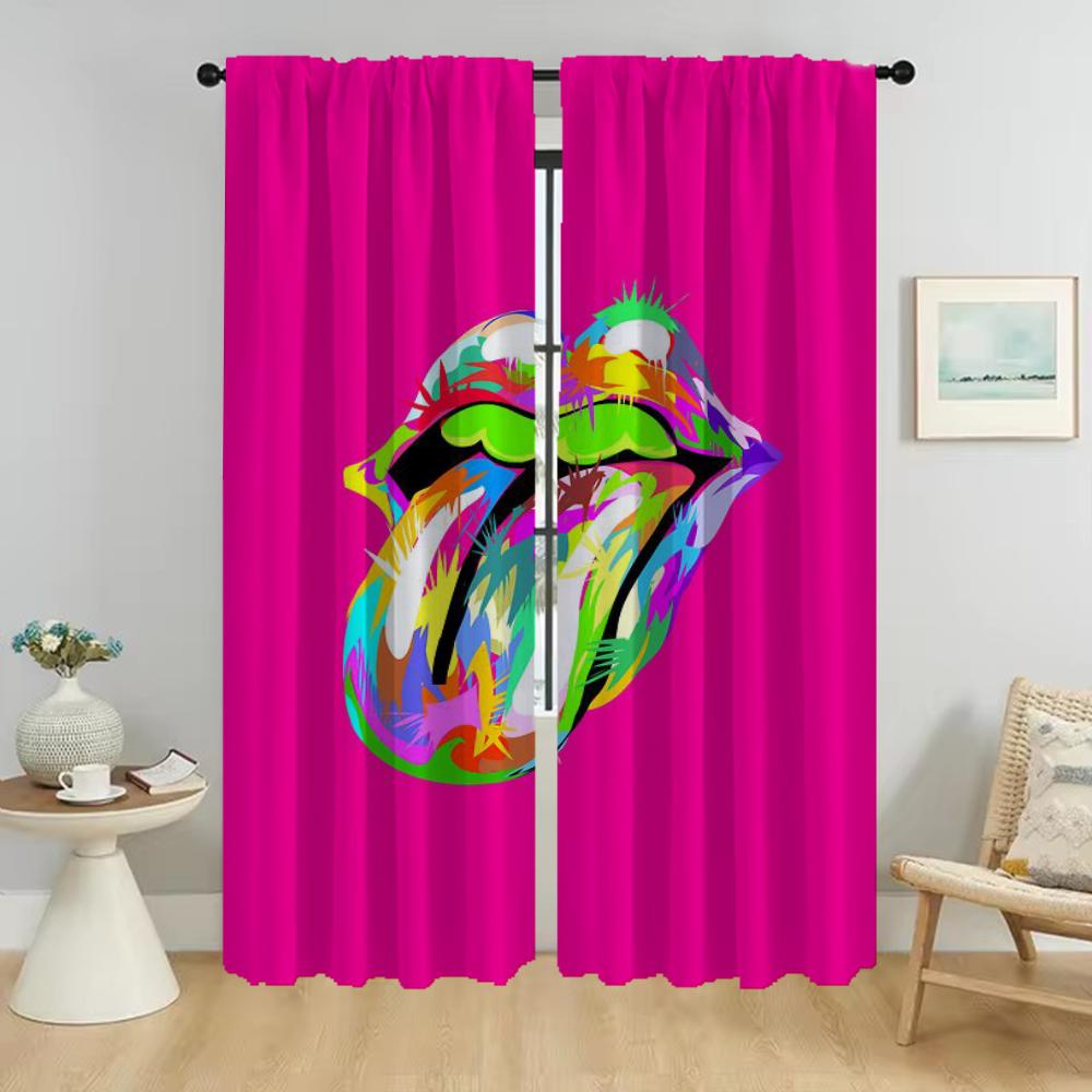 Украшения на Хэллоуин The Rollings Stones Шторы для гостиной Шторы для домашнего интерьера Шторы из 2 частей Тюль для спальни