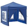 Foldable Party Tent with Side Walls Blue 2x2 m
