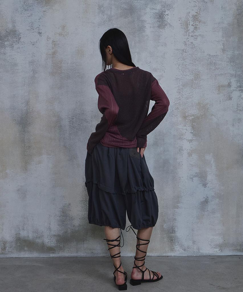 PARADIGMFILM [Ep.02] Wavy Panel Long Sleeve (Burgundy)