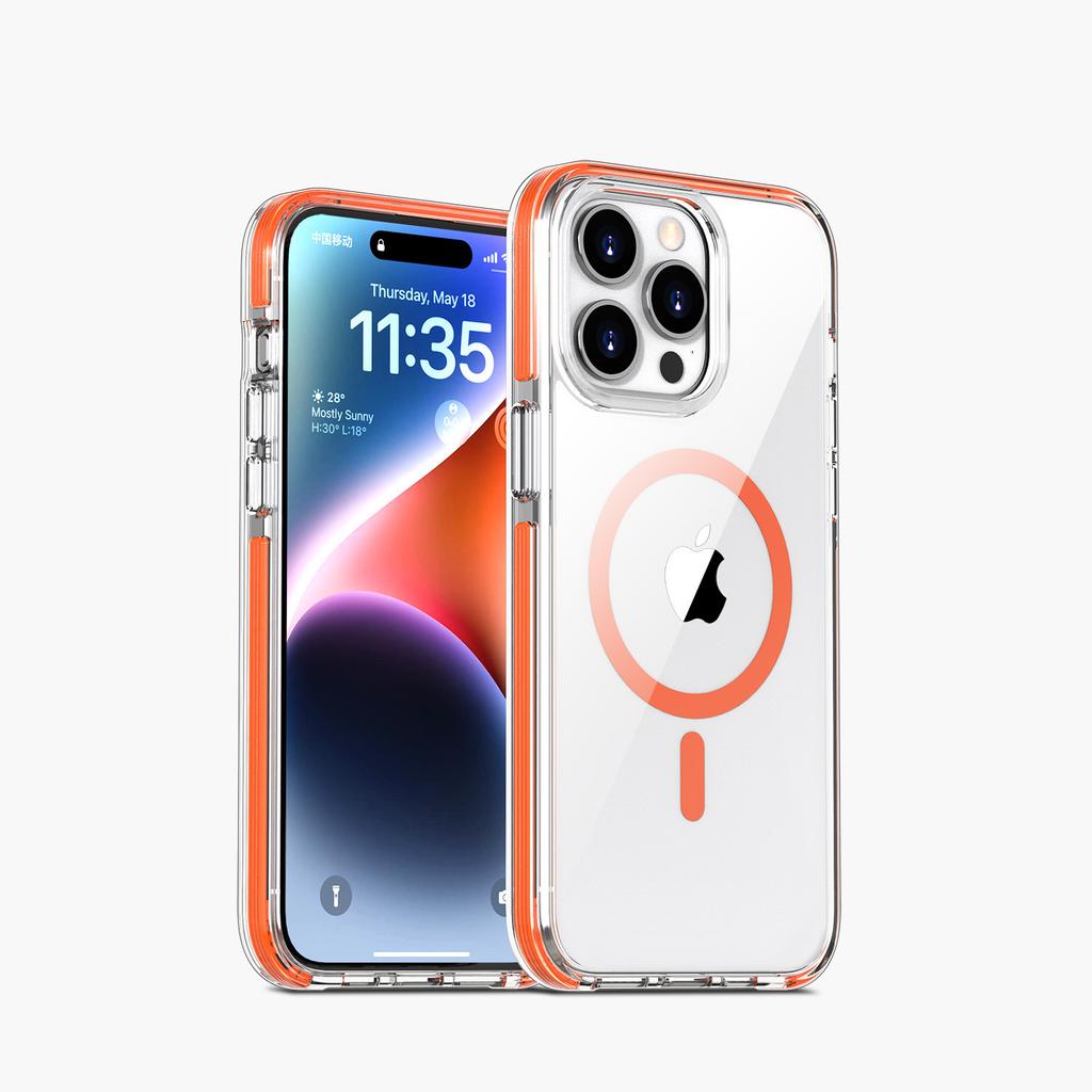 Подходит для Apple 15 Макро-оптический Магнитный Чехол для Телефона IPhone 14 ProMax Высококлассный Прозрачный 13 Чехол для защиты от падений