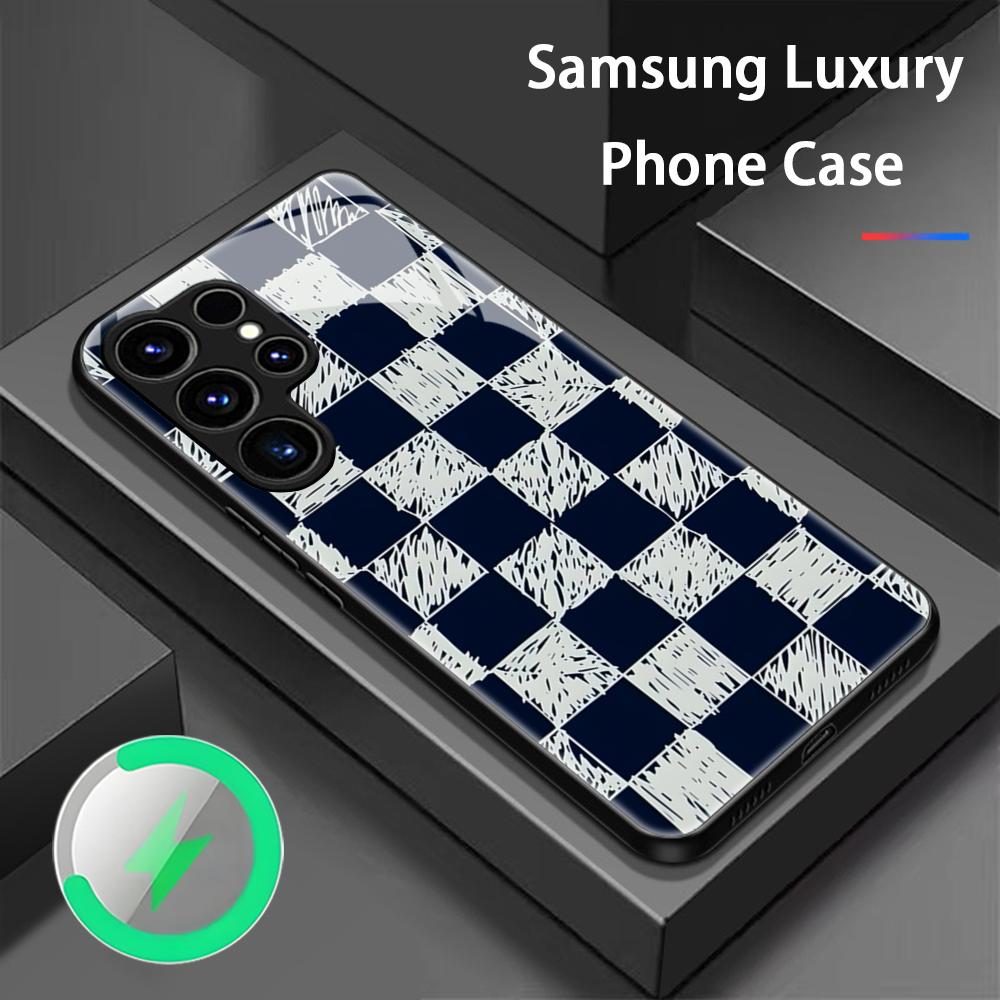 Креативный Шахматный Крутой Чехол Для Телефона Для Samsung S26 S25 S24 S23 S22 S21 S20 Plus Ultra Стеклянный Магнитный Чехол