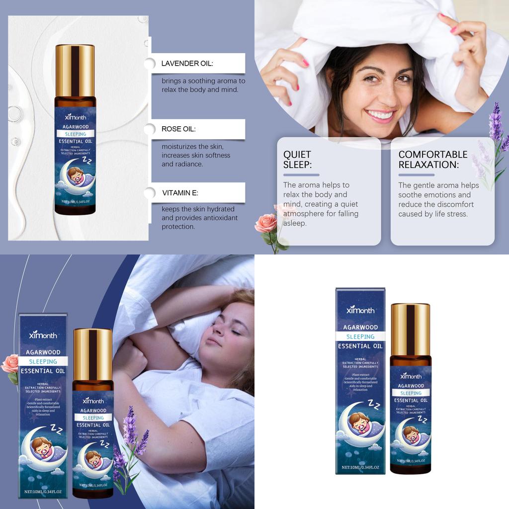 Ximonth Лавандовое Снотворное Эфирное Масло Успокаивающее Расслабляющее Масло для Ухода за Телом для Комфорта