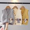 2026 Spring/Autumn Boy's Sleeveless Knit Cardigan Vest
