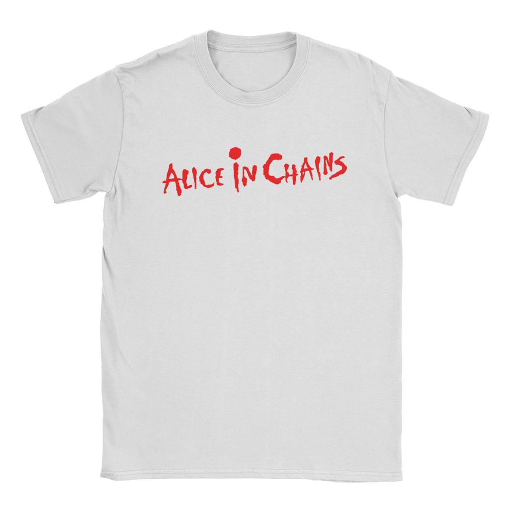 Мужские футболки с логотипом Alice In Chains, топы из чистого хлопка, сумасшедшие футболки с коротким рукавом и круглым вырезом, классические футболки
