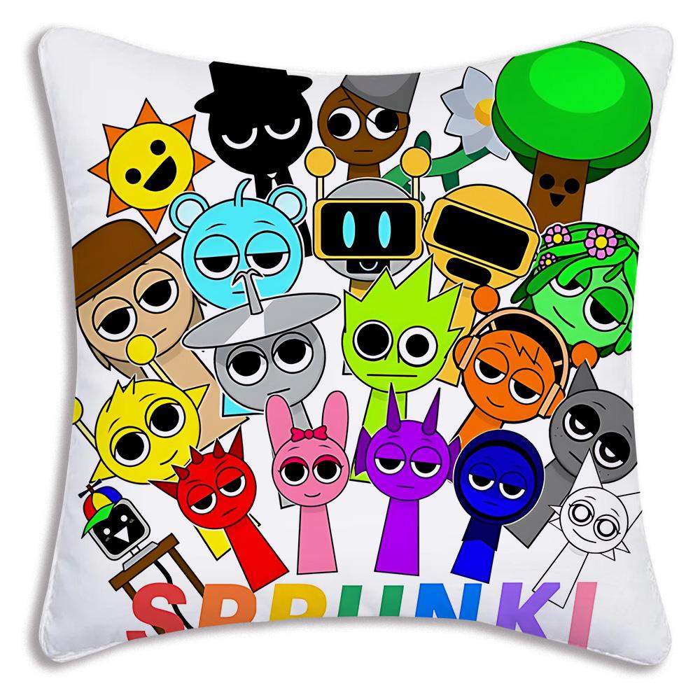 Игровой смешной Для S-SprunkiS Наволочки Мультяшный Диван Декоративный Дом Двусторонняя Печать Короткий Плюш Милый Чехол для Подушки