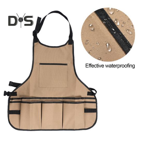 Фартук для садового инвентаря, прочный фартук из ткани Оксфорд 600D, водонепроницаемый органайзер с 14 карманами для ландшафтного дизайна