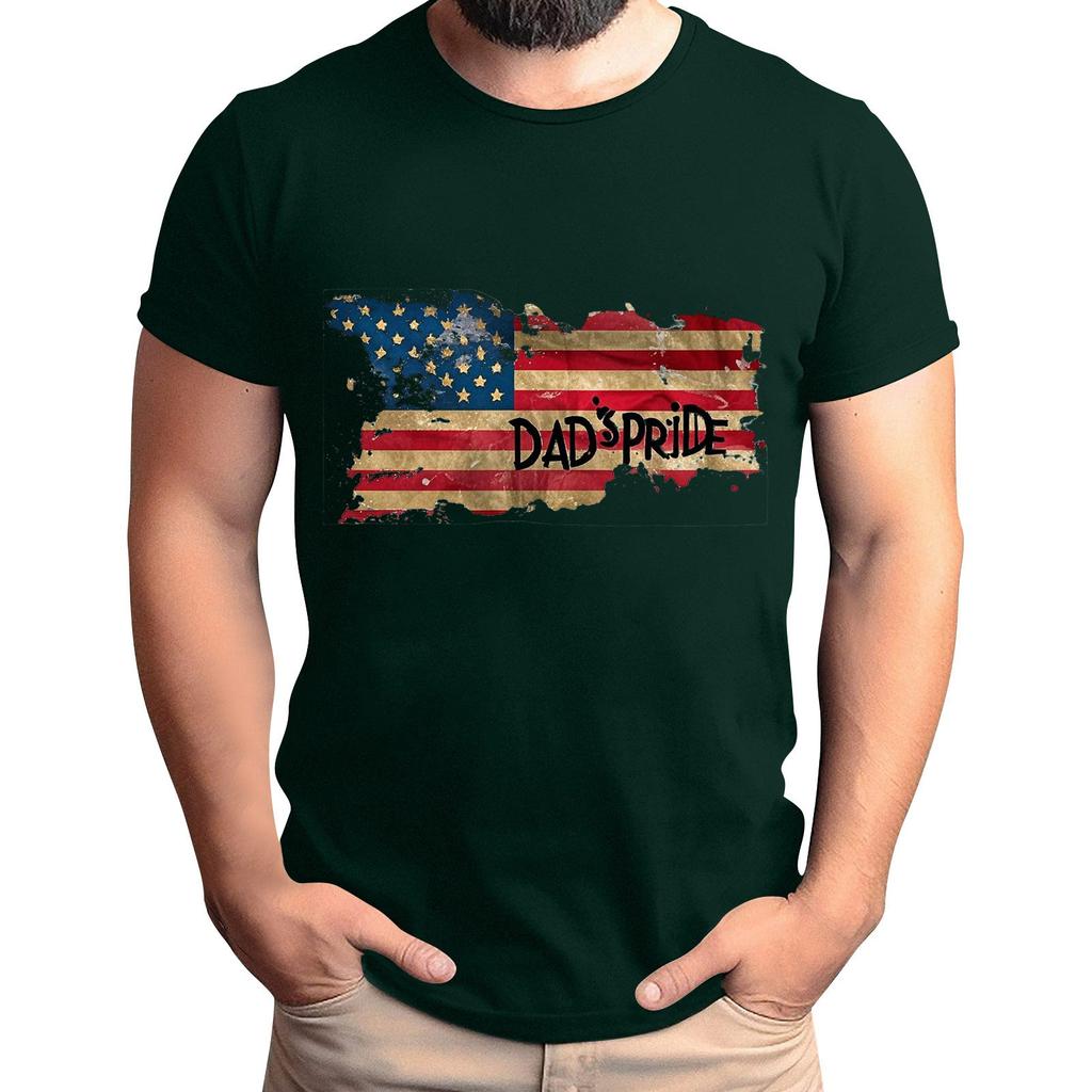 Мужская футболка с принтом флага ко Дню отца, мужской свободный повседневный топ с коротким рукавом