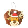 Christmas Kit Suspension Pompom Reindeer Wood and Faux Fur 7cm 7 Pieces