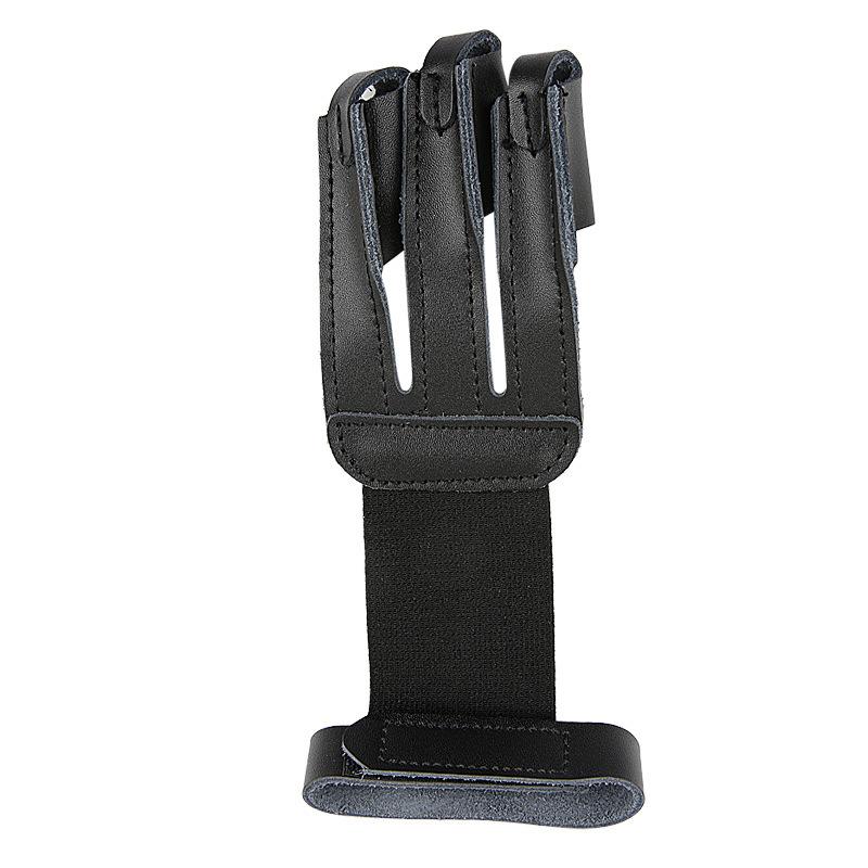 Adjustable Archery Three Finger Gloves Recurve Bow Protective Gloves Cowhide Leather Gloves Sleeve Finger Guard For Shooting
