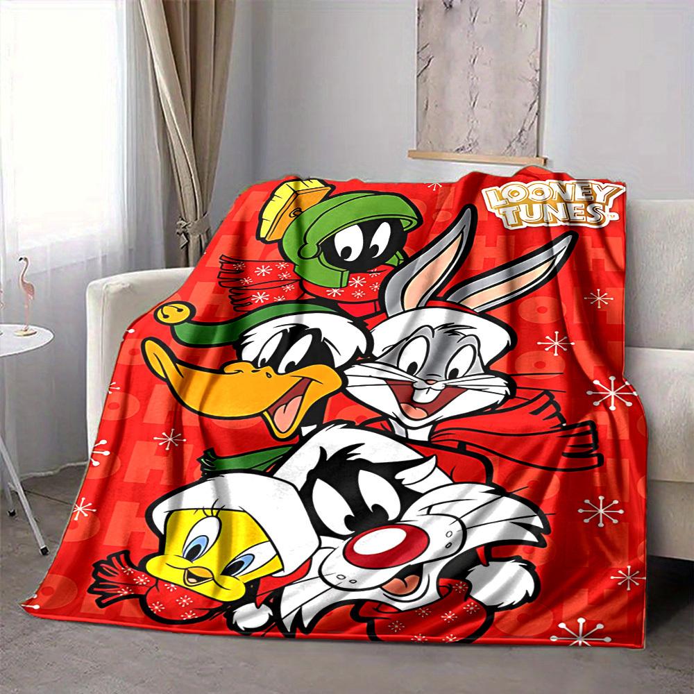 1 шт. Фланелевое плед Looney Tunes - HD Печать, Легкий, Мягкий, Теплый, Всесезонный плед для дивана, кровати, путешествий076