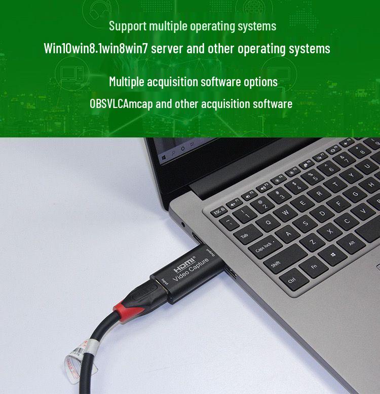 Высококачественная карта захвата HDMI на USB для мониторинга на ноутбуке и игровых прямых трансляций с совместимостью с Switch/PS4