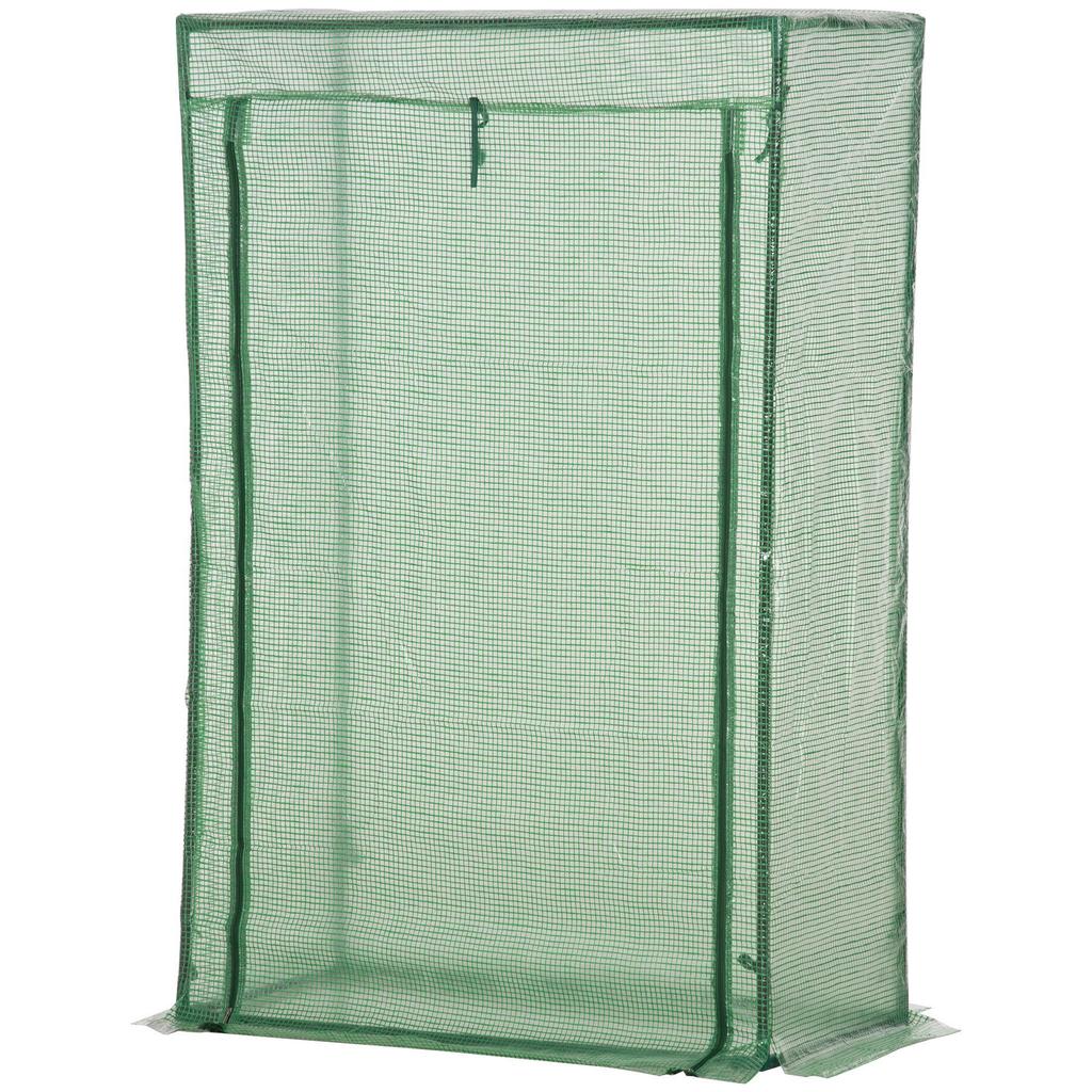 100 x 50 x 150cm Tomato Greenhouse Steel Frame PE Cover with Roll-up Door Outdoor for Backyard, Balcony, Garden, Green