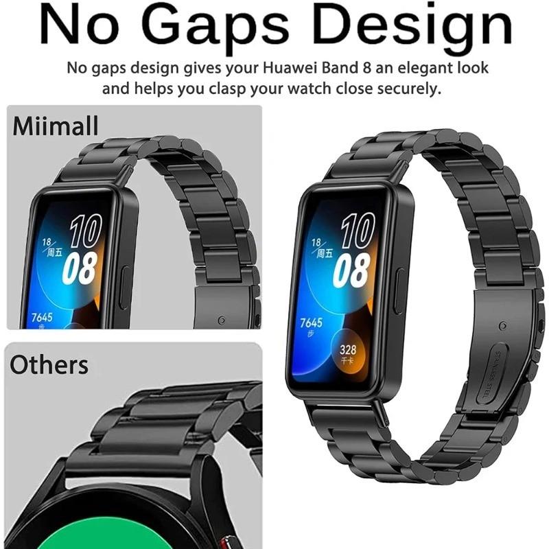 Браслет из нержавеющей стали для Huawei Band 9 8, ремешок для часов, металлический браслет для Huawei Band 10, сменный деловой ремешок