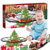 Animated Christmas Tree Train Hanging Electric Train Set Steam and Light Express Train Santa Claus Train Set Christmas Ornament Train