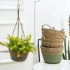 Подвесное кашпо из хлопковой веревки, прочная плетеная вручную корзина для цветов, деревенский шарм, держатель для растений, горшок для выращивания орхидей