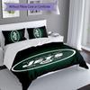 3pcs New York Jets logo pattern bedding set duvet cover set includes duvet cover &pillowcases, perfect all season bedroom decoration & gift