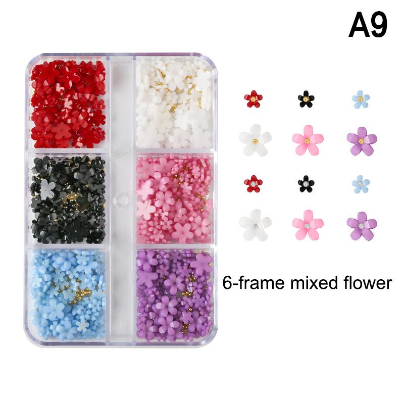 Nail Mini Flower Pearl Steel Balls Decoration Mixed Multicolour Various Size Resin Nail Charm Nail Art Enthusiasts High Quality