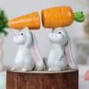 Набор из 2 предметов садовой скульптуры, статуэтка пасхального кролика, несущего морковь, креативная садовая скульптура, украшение для бонсай, домашний декор.
