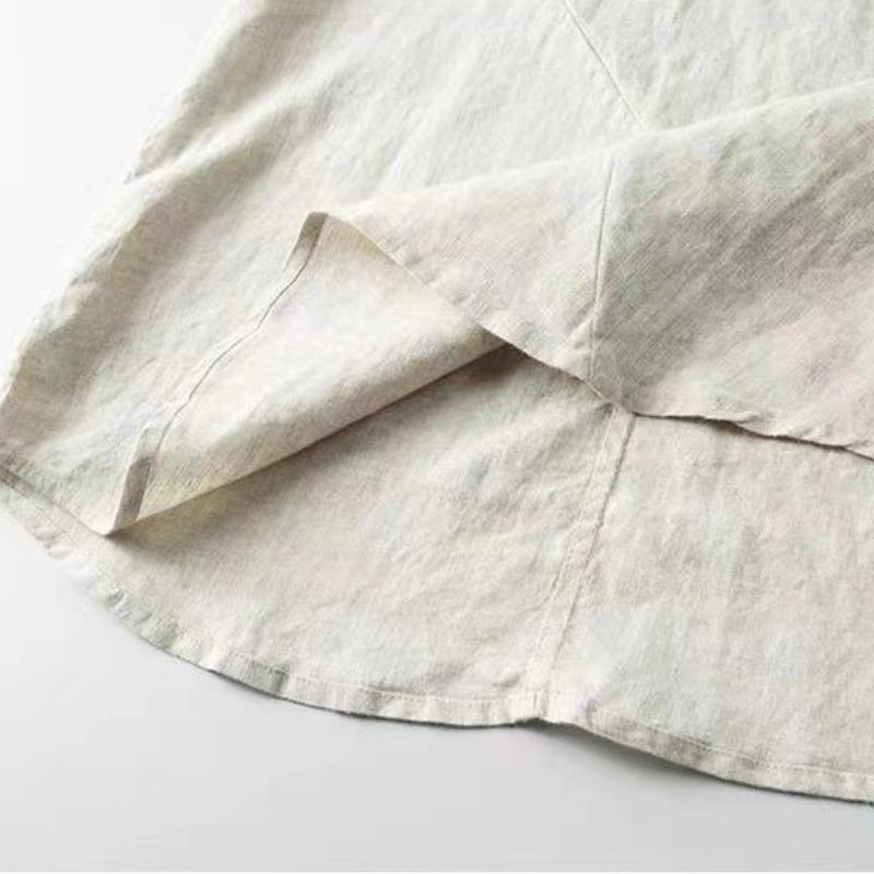 Мужская льняная рубашка с короткими рукавами в китайском стиле, мужская летняя тонкая повседневная рубашка-пуловер из хлопка и льна в стиле ретро с воротником-стойкой