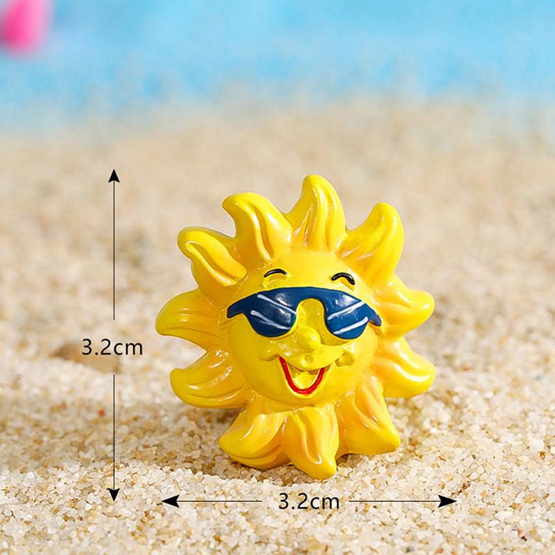 Cartoon Surfboard Seashells Seabirds Dolphins Ornaments Resin Fish Tank Decor