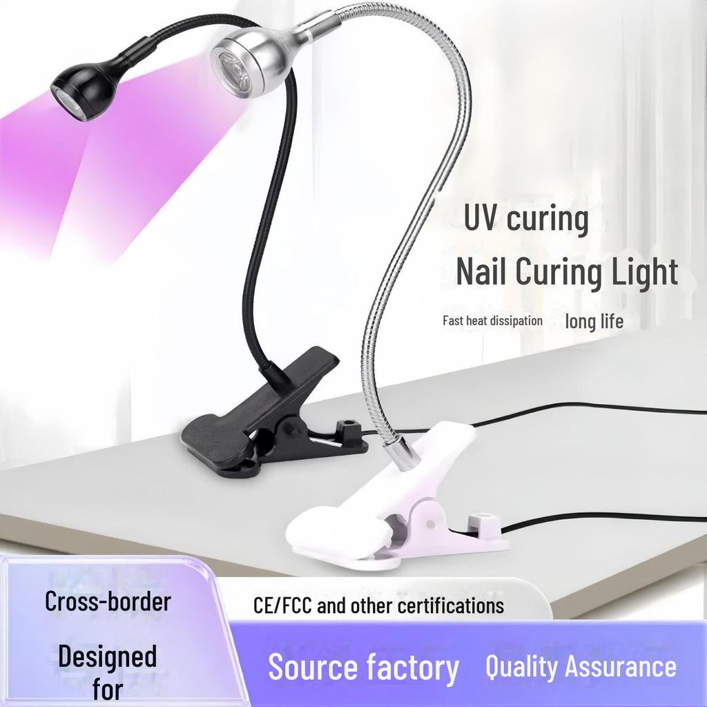 Фиолетовая УФ-лампа для ногтей с гусиной шеей 395 нм для быстрой сушки, отверждения клея и светотерапии, без эффекта черных рук