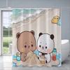 Shower Curtain Waterproof Polyester Fabric Paint Colorful Cartoon Q-Quarto B-Bubu Bath Curtains Home Bathroom Decor With Hook