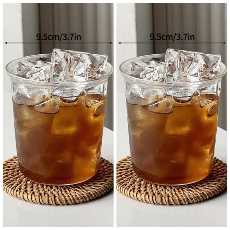 Стеклянная кружка Бытовая рифленая стеклянная кружка Кофейная молочная кружка Прозрачные стаканы Кружка для льда и сока Чайная кружка Посуда для напитков Ретро домашний декор