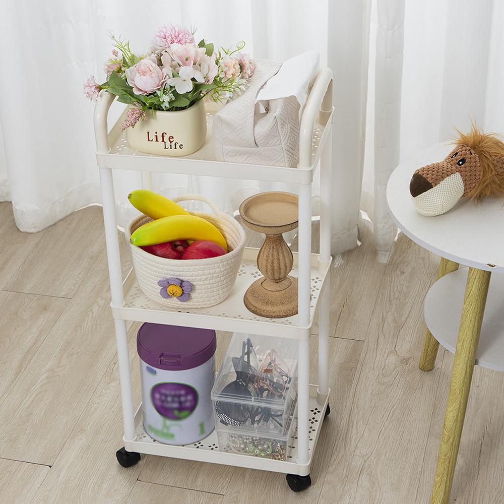 3-4 яруса белая простая пластиковая сборная стойка для хранения, ванная комната, легкая тележка для хранения мелких предметов, напольное хранилище ра
