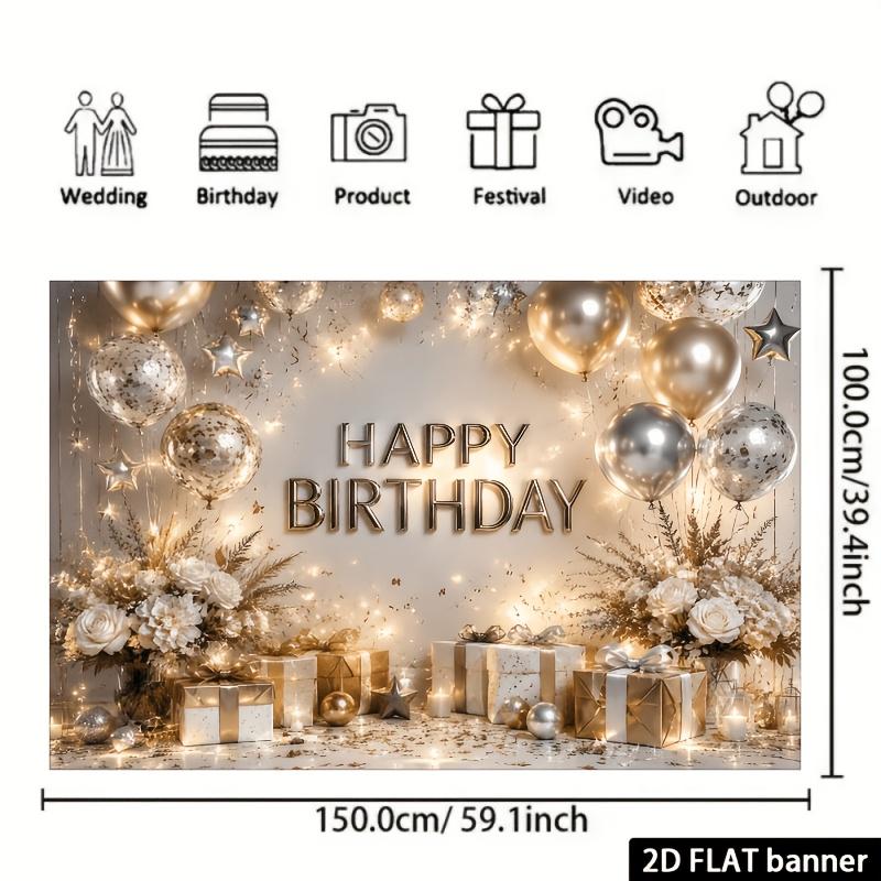 Birthday celebration theme background, themed party, outdoor celebration event, with a refined style and a warm atmosphere.