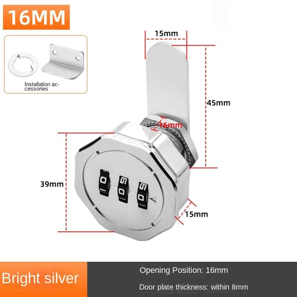 3-цифровой кодовый замок для шкафа, ящика, почтового ящика, шкафчика, мебели, противоугонный замок из цинкового сплава