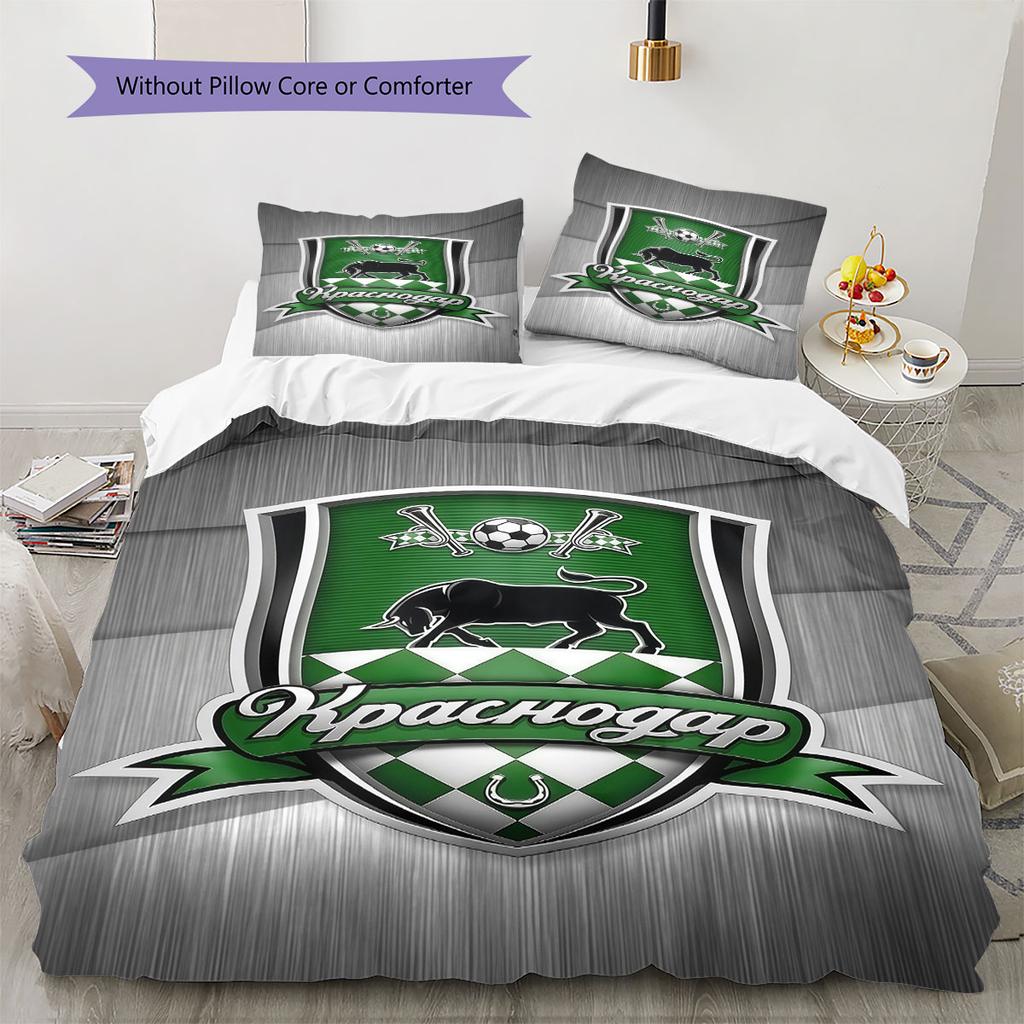FC Krasnodar Fight Bedding Quilt Set Quilt Cover Pillowcase Home Decoration Birthday Gift (1 * duvet cover + 2 * pillowcase, without core)