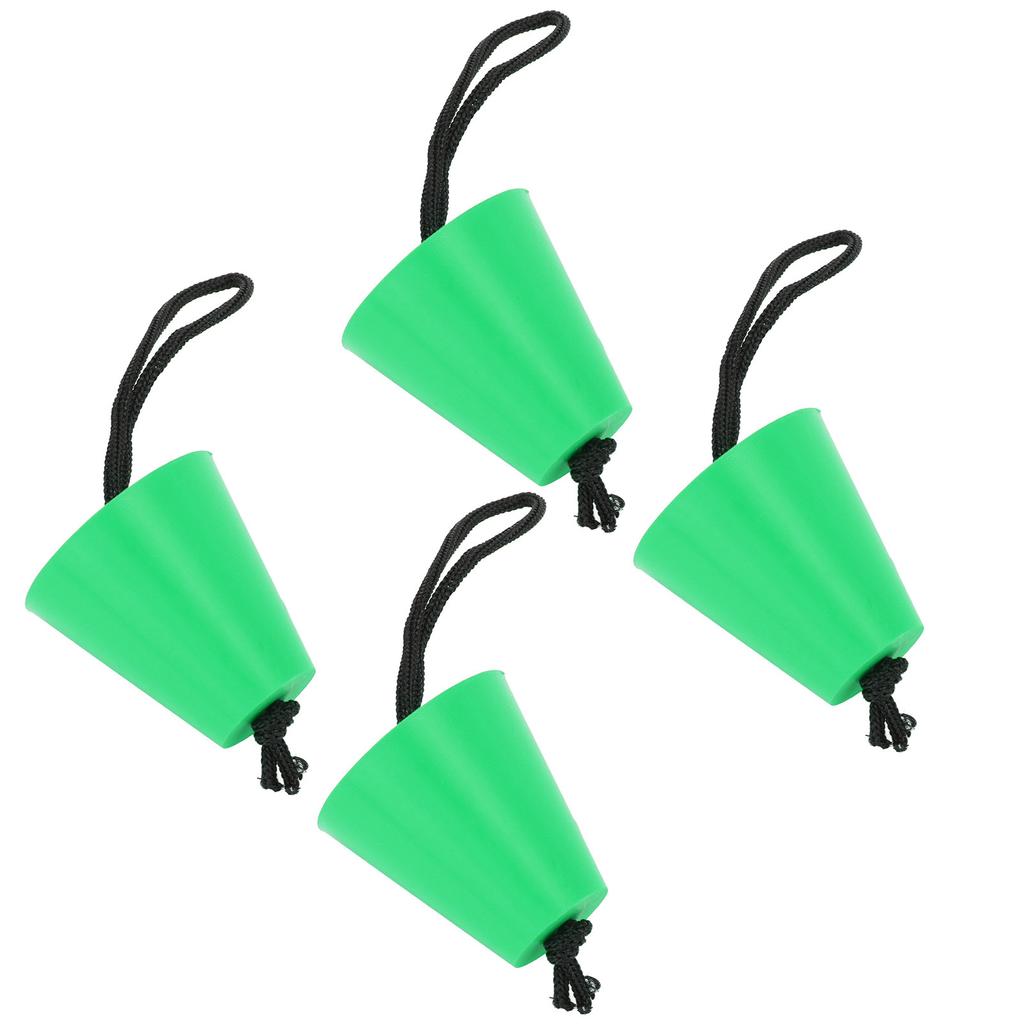 4pcs Scupper Plug Kit with Lanyard Flexible Silicone Drain Holes Stopper Bung Universal for Kayaks CanoesGreen