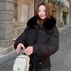 Down cotton clothes women's new fashion big fur collar small winter new warm bread clothes jacket