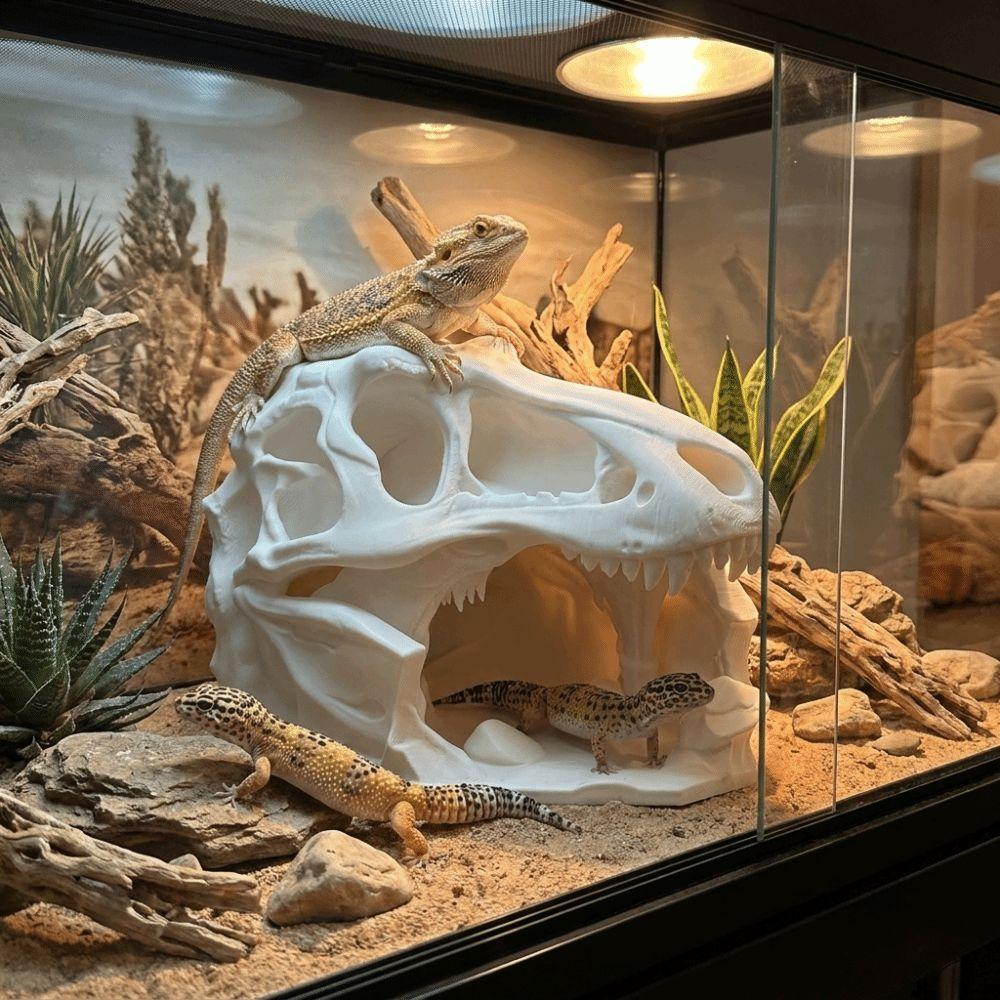 Lifelike Dinosaur Landscape Ornament 3D Printed Fish Hollow Shelter Fish Tank Ornament  Terrarium