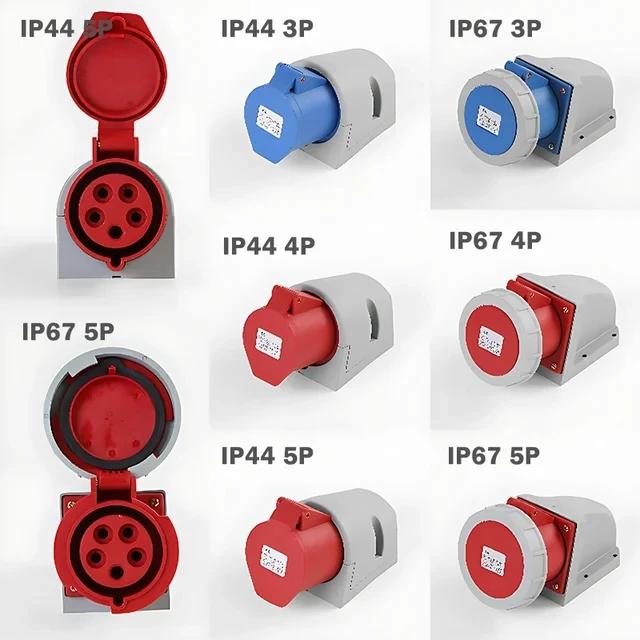 Промышленная вилка и розетка 16/32А 3P/4P/5Pin Электрический разъем IP67 Настенная розетка Вилка папа и розетка мама