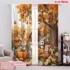 2pcs,2D Plane Printing Light Filtering Curtains Fall Animal Party Versatile Durable Polyester (without Rod) Room Decor Ldeal for