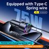 T26 45W+30W USB+Type-C Phone Fast Charging Adapter Car Charger with PD 30W Type-C Spring Cable (CE Certified)
