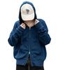 WEGO Unisex Compact Fit Double Zip Zip Autumn Long Size Navy Hoodie, Sweatshirt, Hoodie, Outerwear, Clothing, Sleeve, Gift, Men's, L,