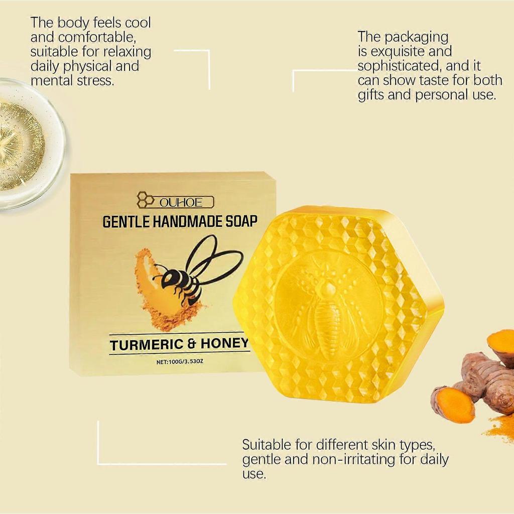 Ouhoe Bee Venom Turmeric Cleansing Soap - Gently Cleanses And Nourishes The Body, Leaving The Skin Comfortable, Refreshed, And Revitalized