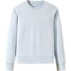 Comfortable Casual Simple Fleece Round Neck Pullover Sweatshirt Women Sweatshirt Light-Gray Blue 162447713N-2