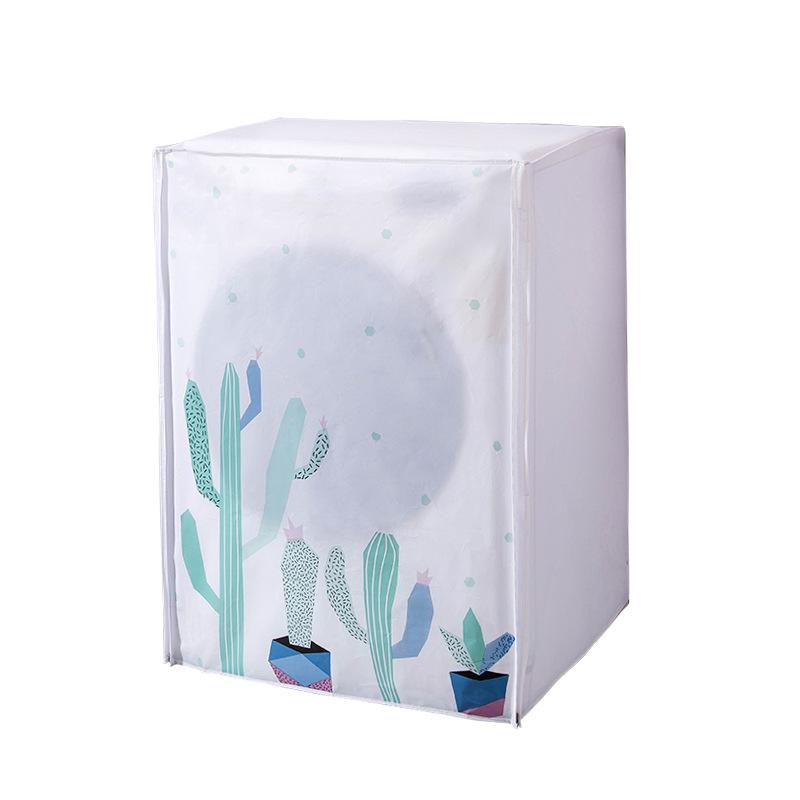 PEVA Waterproof Washing Machine Dust Cover Translucent Cartoon Print Fully Wrapped Dust Cover Drum Washing Machine Dust Cover