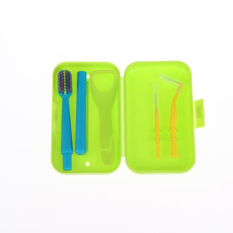 Care Kit Detachable Toothbrush with Interdental Brush Tongue Scraper Reusable Oral Set For Home Office Travel